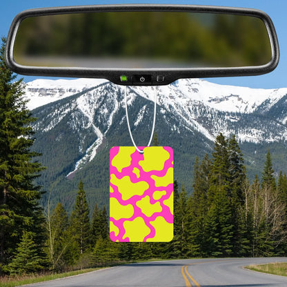 Bright Pink and Yellow Abstract Pattern Air Freshener