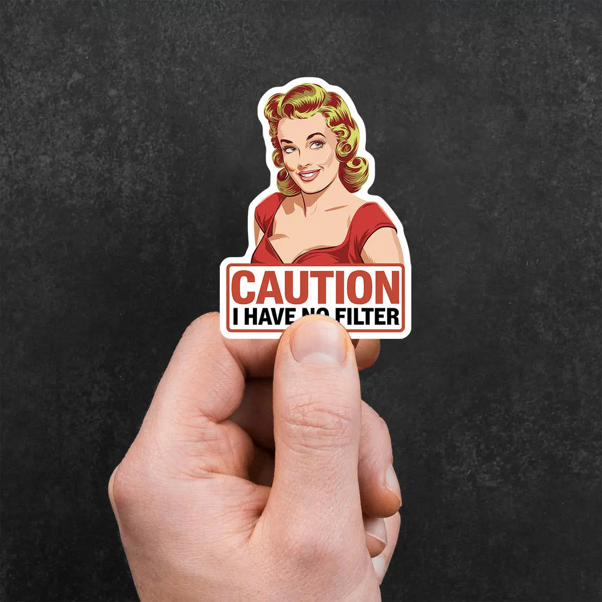 Caution I Have No Filter Sticker