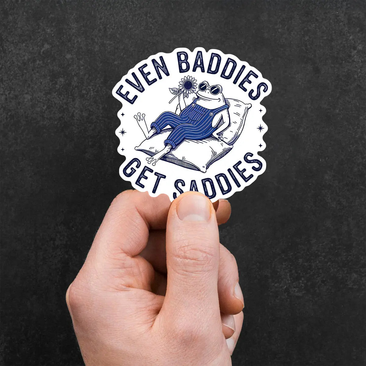 Chill Frog with Sunflower Sticker