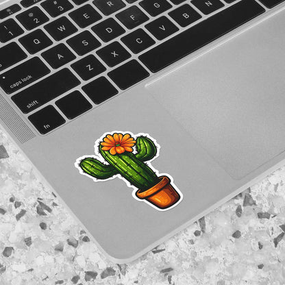 Colorful Cactus with Flower Sticker