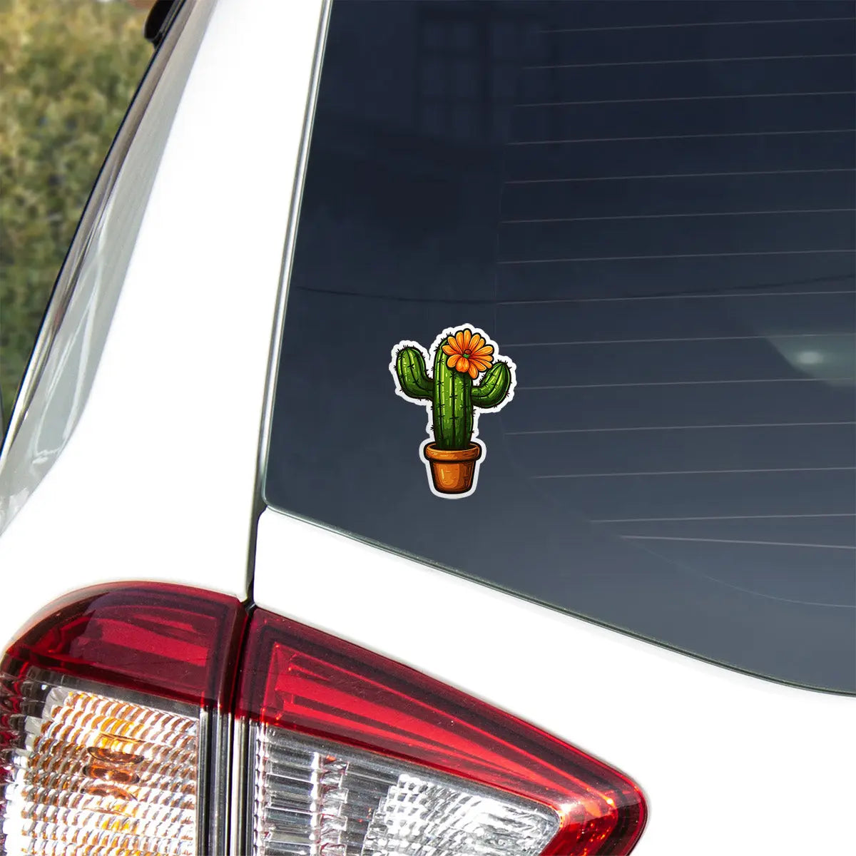 Colorful Cactus with Flower Sticker