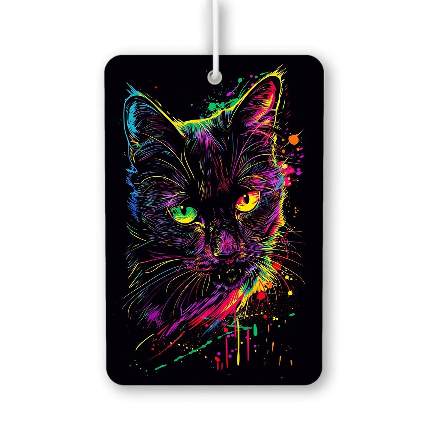 Colorful Cat Illustration Air Freshener
