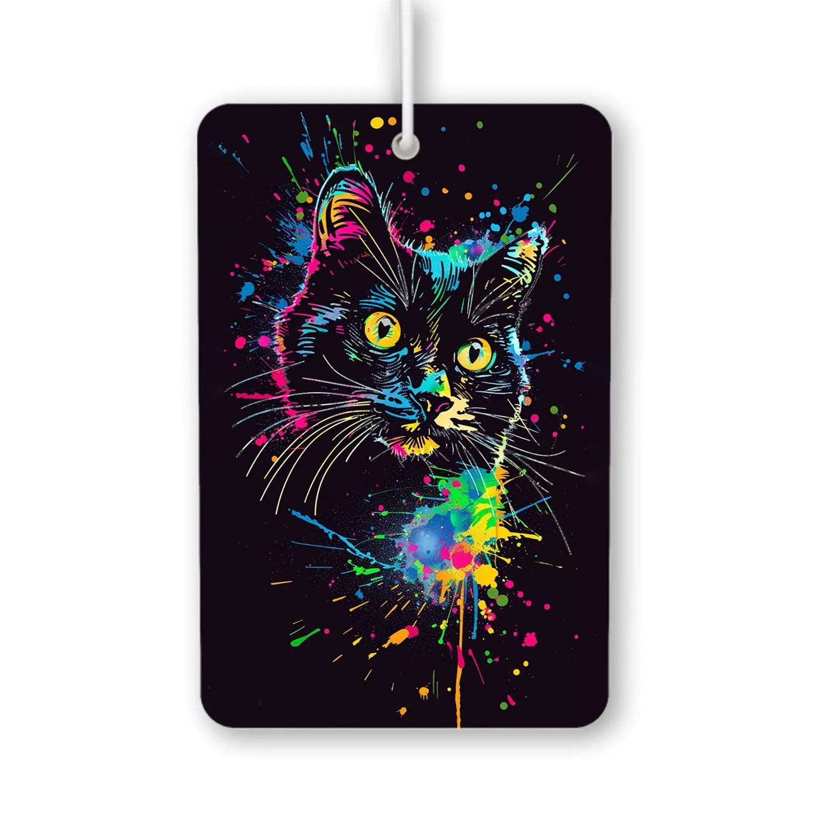 Colorful Cat Splash Art Air Freshener