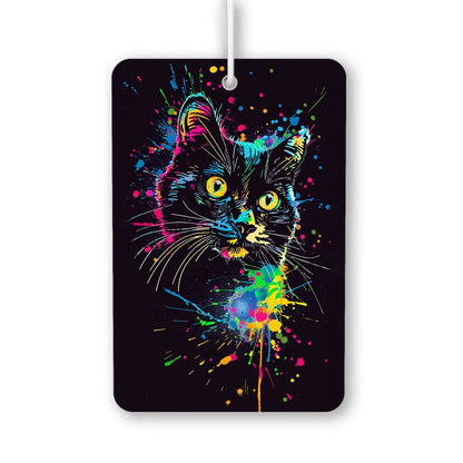 Colorful Cat Splash Art Air Freshener