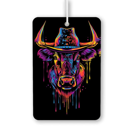 Colorful Cow with Hat Air Freshener