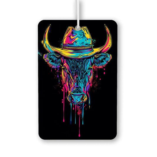 Colorful Cowboy Cow Air Freshener