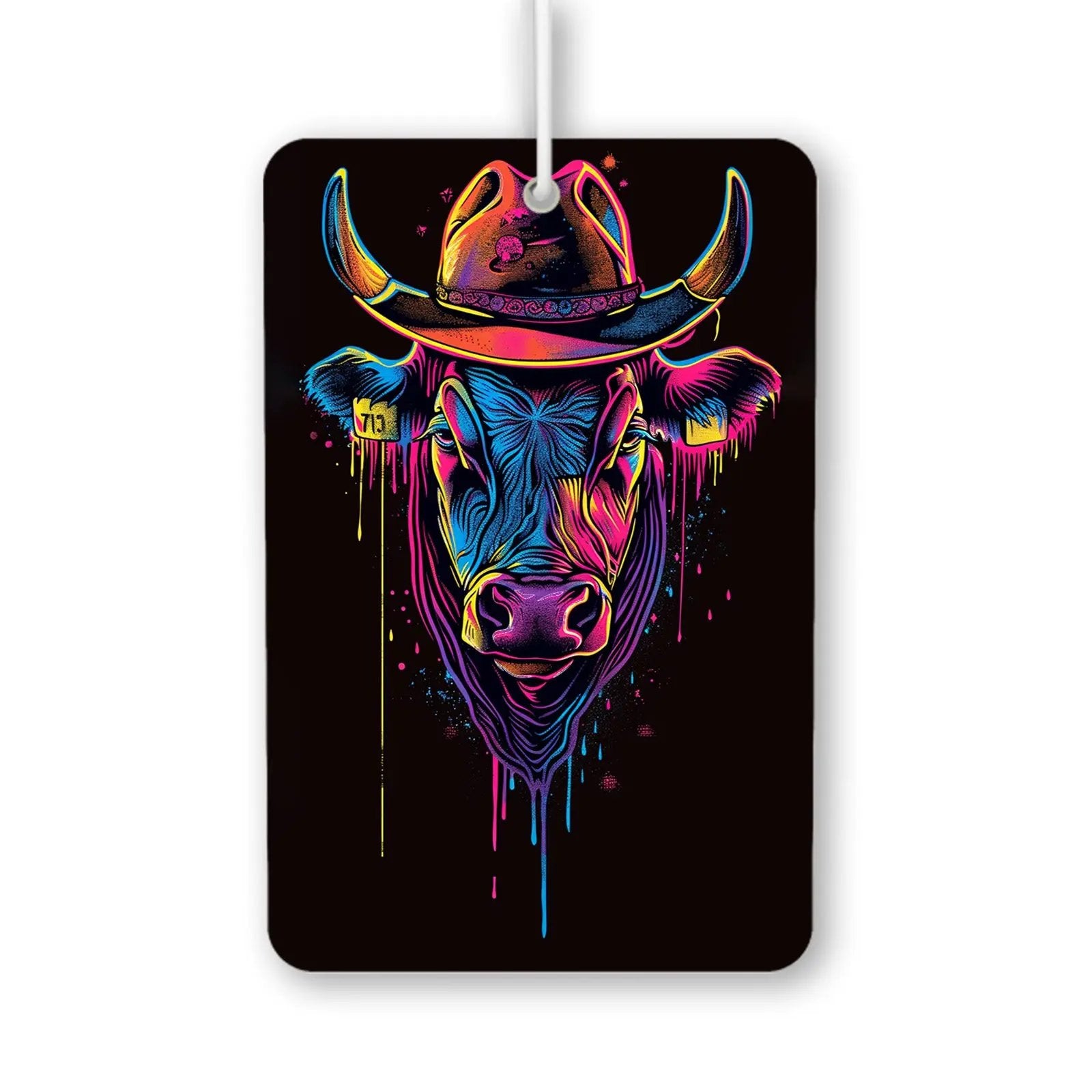 Colorful Cowboy Cow Head Air Freshener