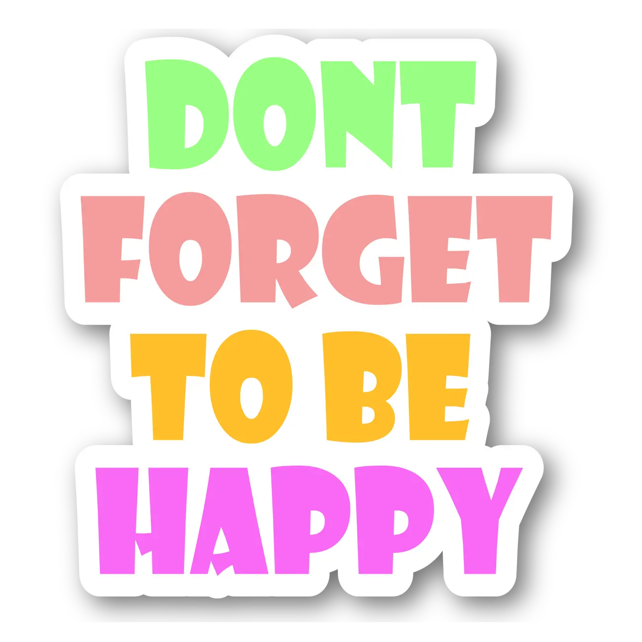 Colorful 'Don't Forget to Be Happy' Magnet
