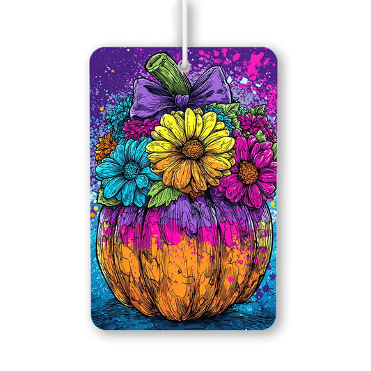 Colorful Floral Pumpkin Air Freshener