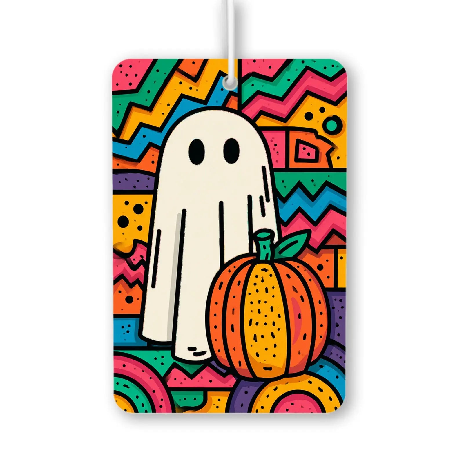 Colorful Ghost and Pumpkin Air Freshener