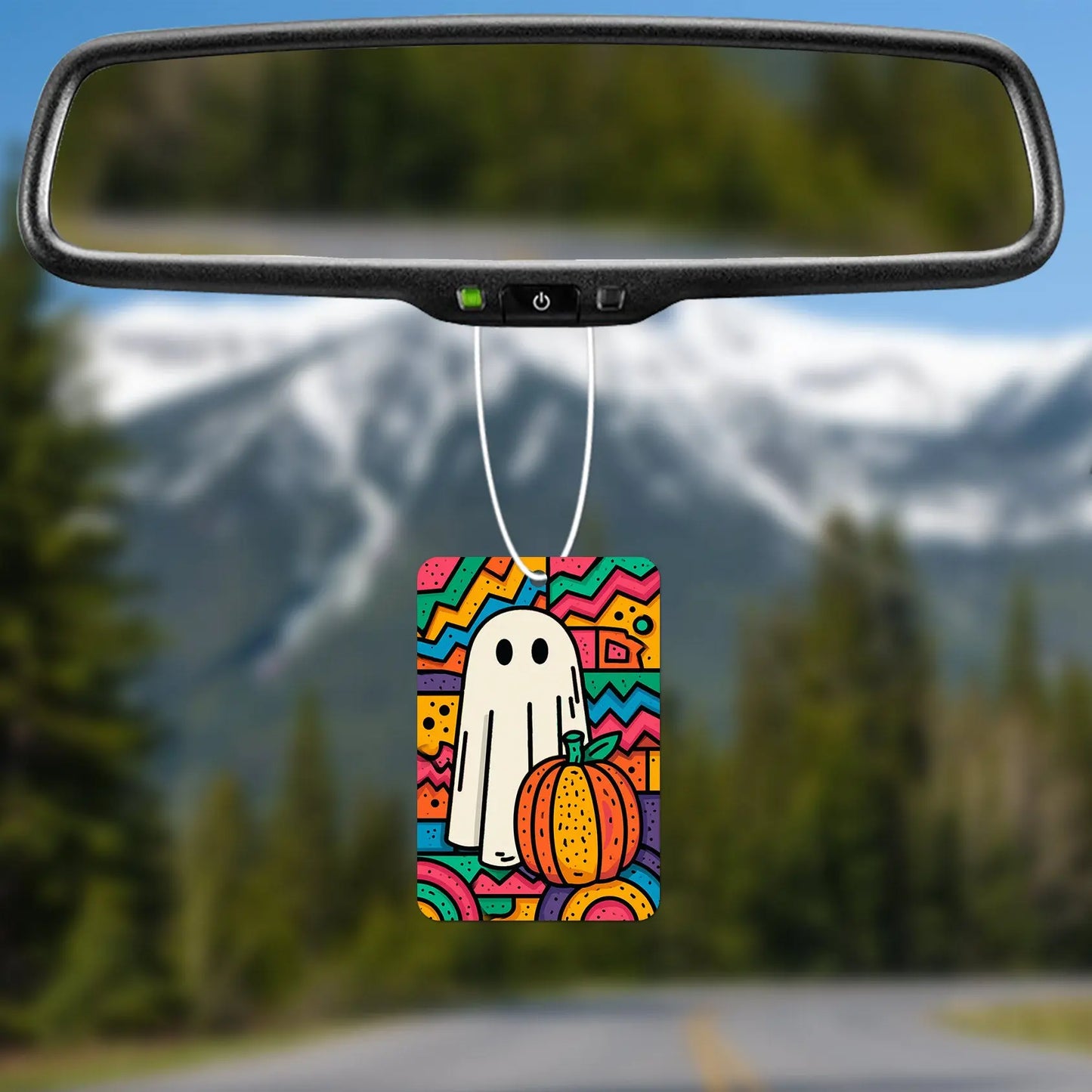 Colorful Ghost and Pumpkin Air Freshener