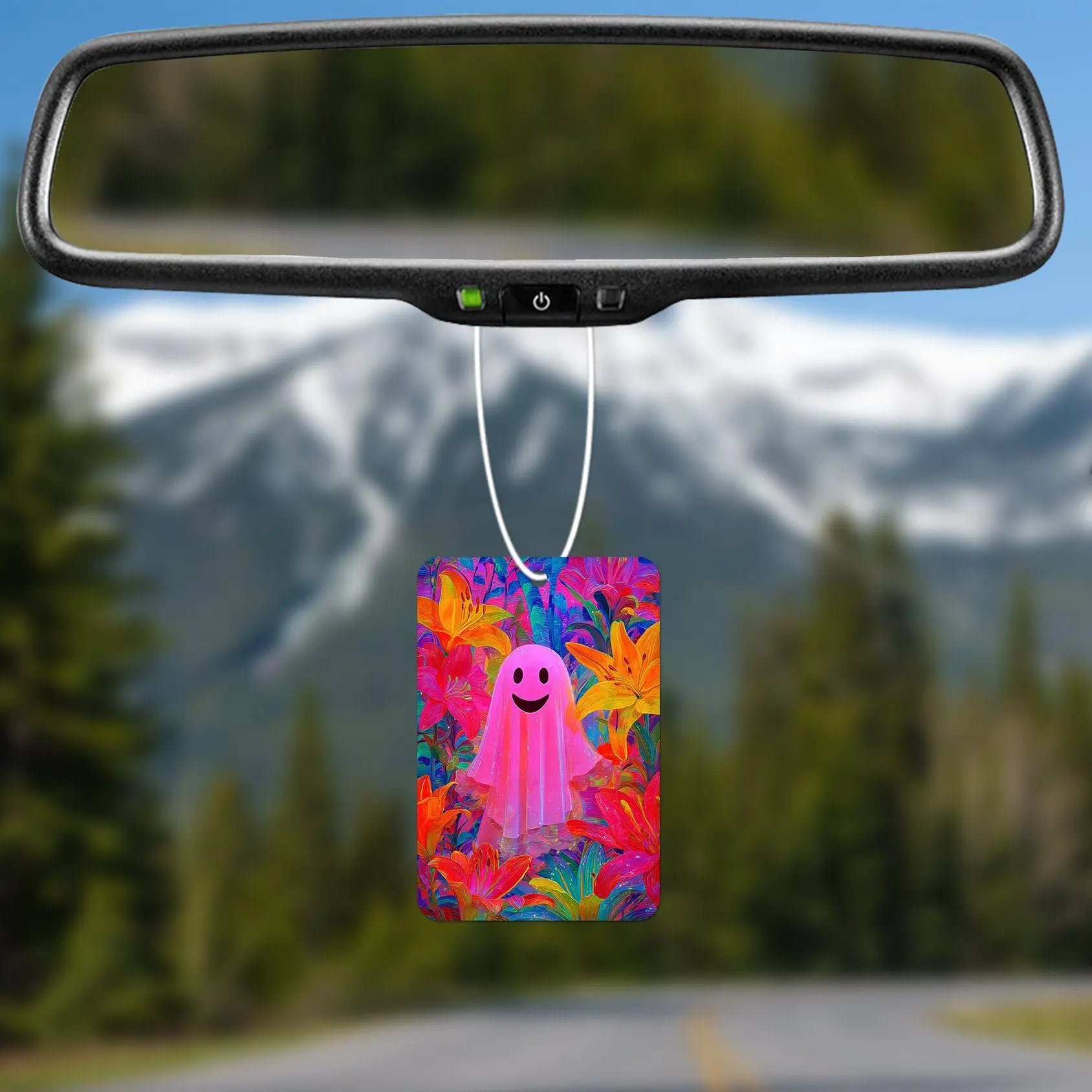 Colorful Ghost in Floral Garden Air Freshener