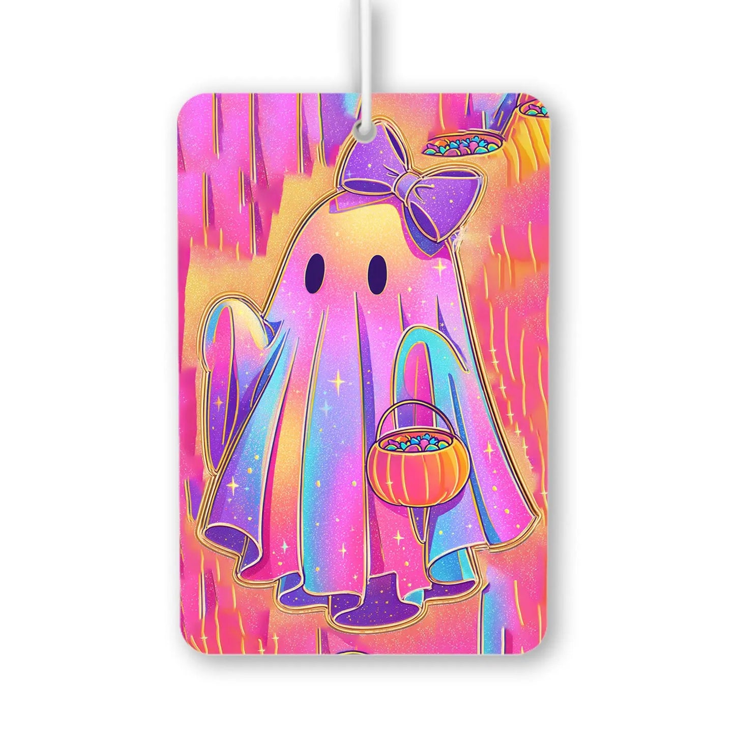 Colorful Ghost with Candy Basket Air Freshener