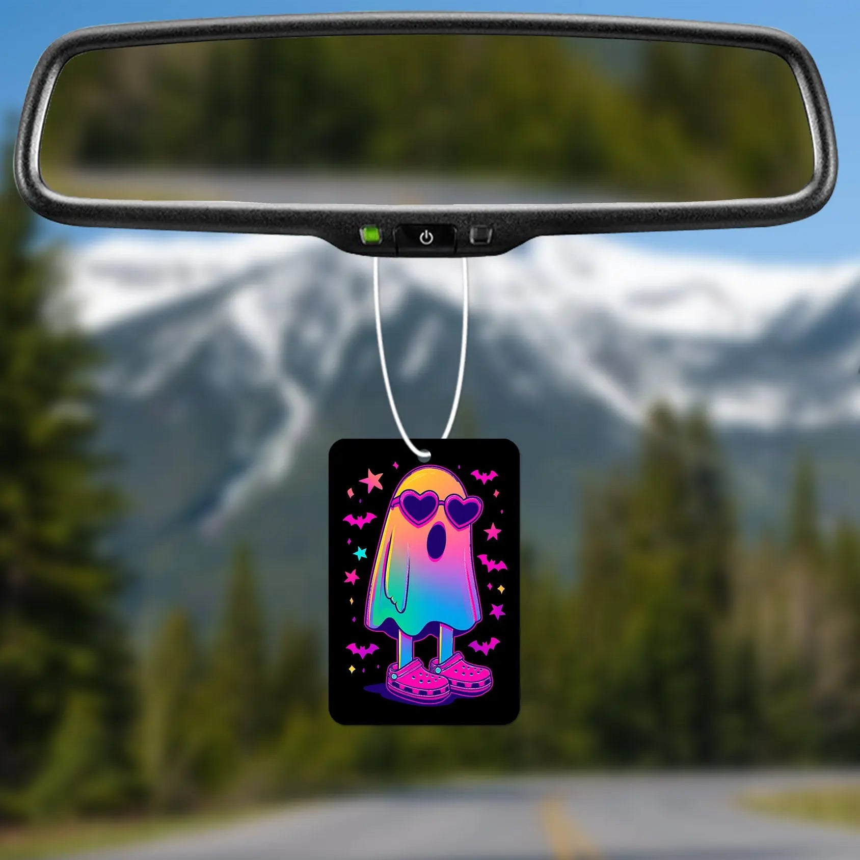 Colorful Ghost with Heart Sunglasses Air Freshener