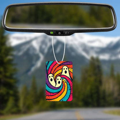 Colorful Ghosts in a Rainbow Swirl Air Freshener