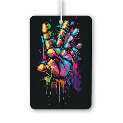 Colorful Hand Print Art Air Freshener