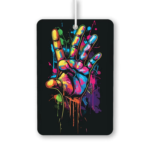 Colorful Hand Print Art Air Freshener