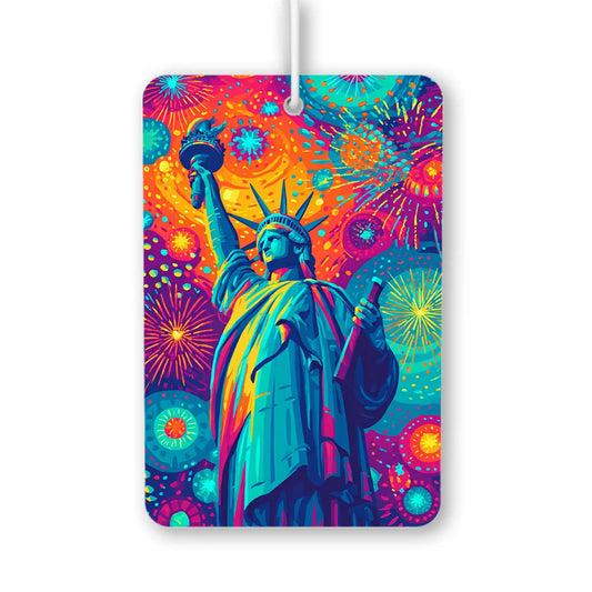 Colorful Liberty Statue with Fireworks Air Freshener