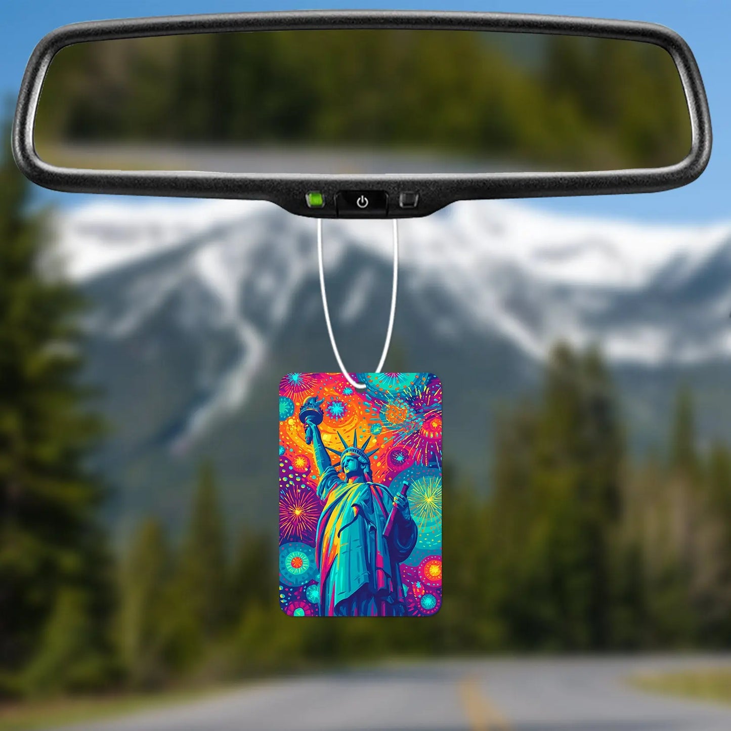 Colorful Liberty Statue with Fireworks Air Freshener