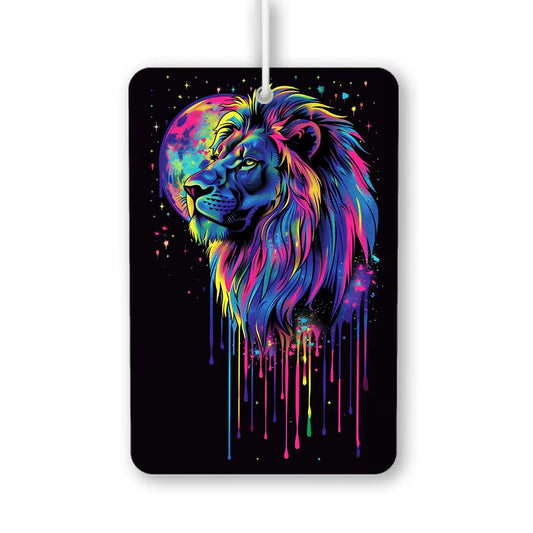 Colorful Lion with Cosmic Background Air Freshener