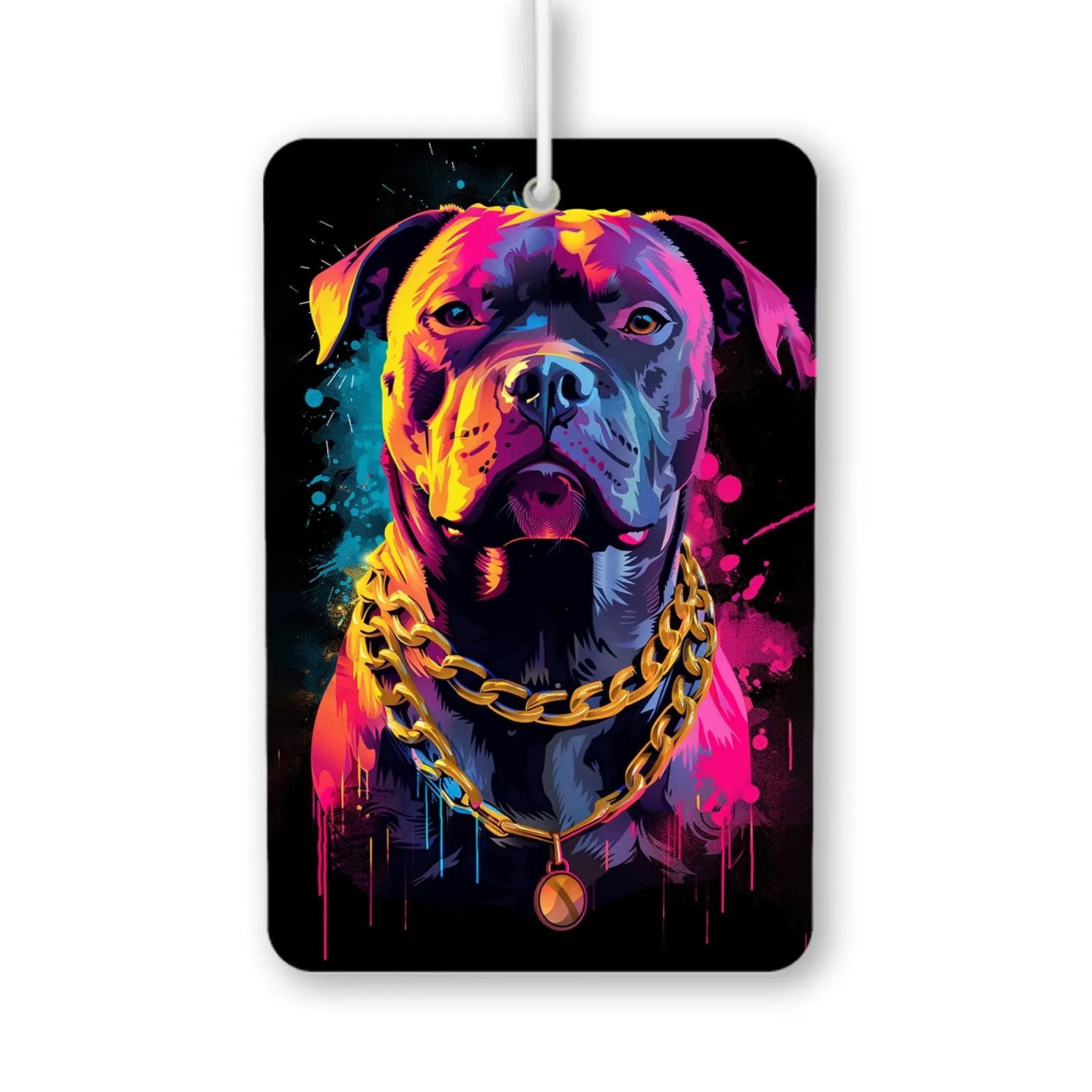 Colorful Pitbull Portrait Air Freshener
