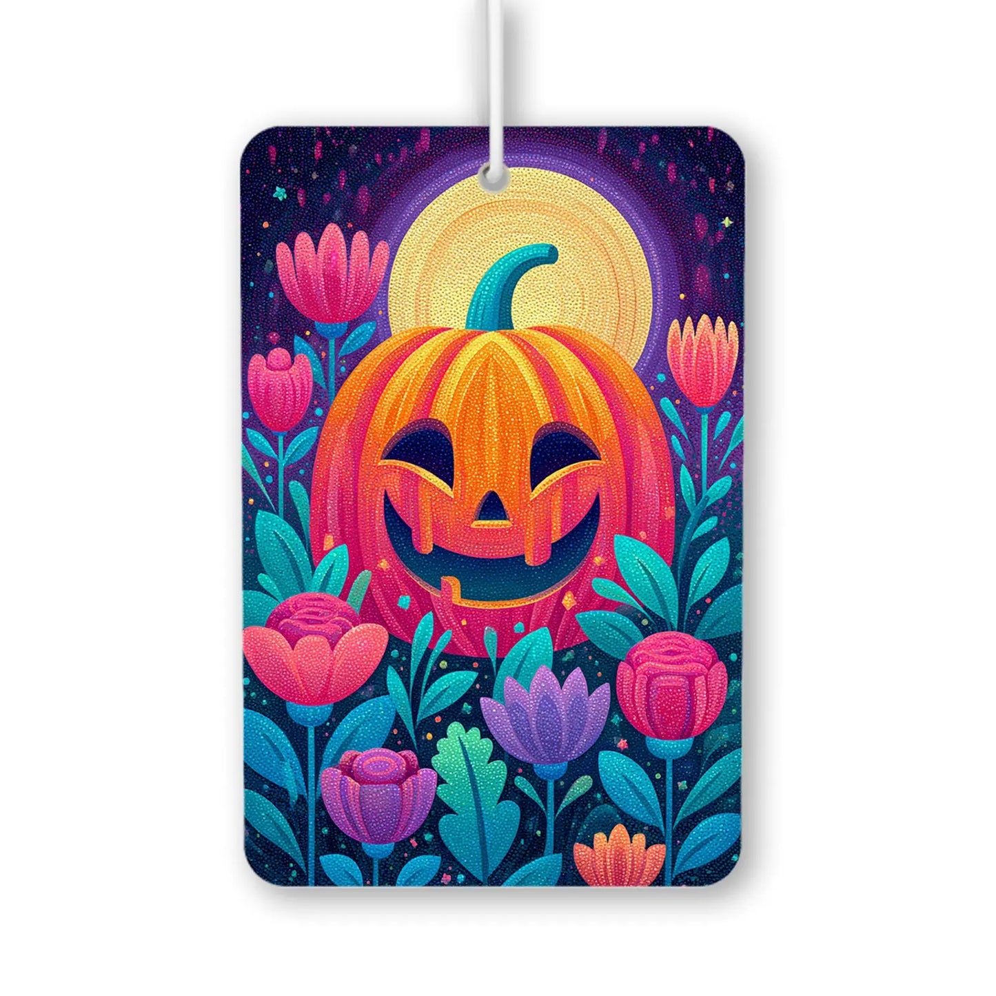 Colorful Pumpkin and Floral Design Air Freshener