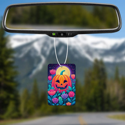Colorful Pumpkin and Floral Design Air Freshener