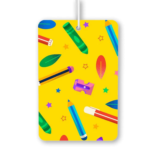 Colorful School Supplies Pattern Air Freshener