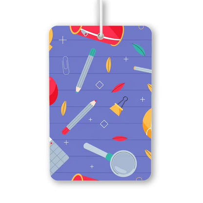 Colorful School Supplies Pattern Air Freshener