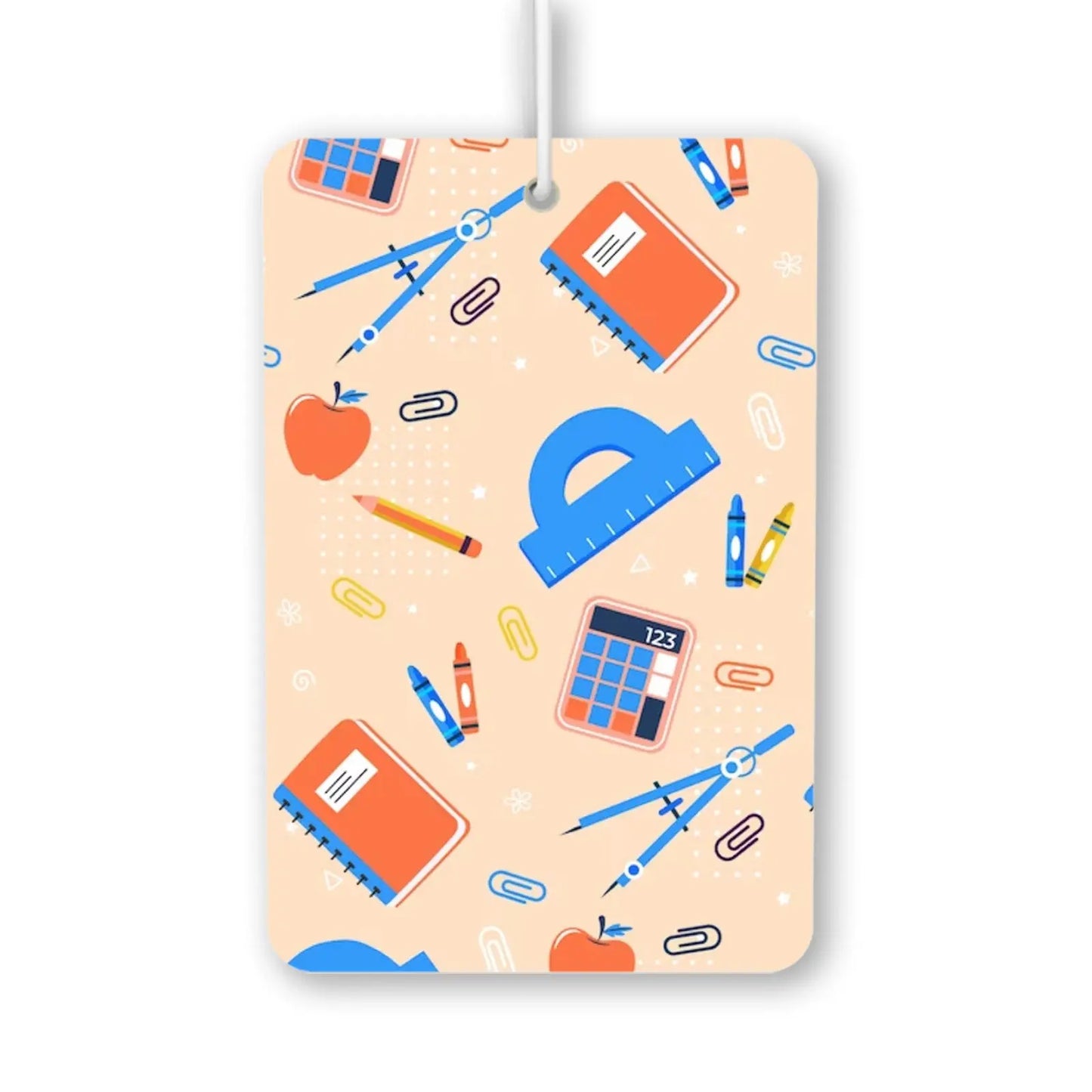 Colorful School Supplies Pattern Air Freshener