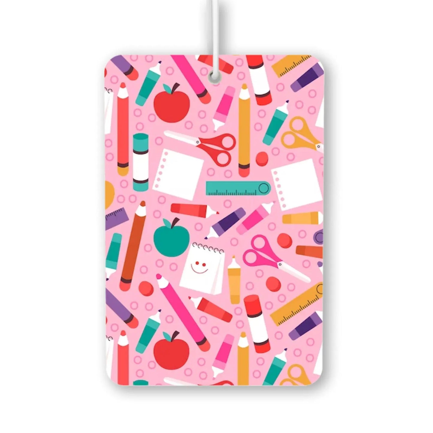 Colorful School Supplies Pattern Air Freshener