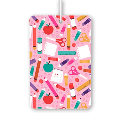 Colorful School Supplies Pattern Air Freshener