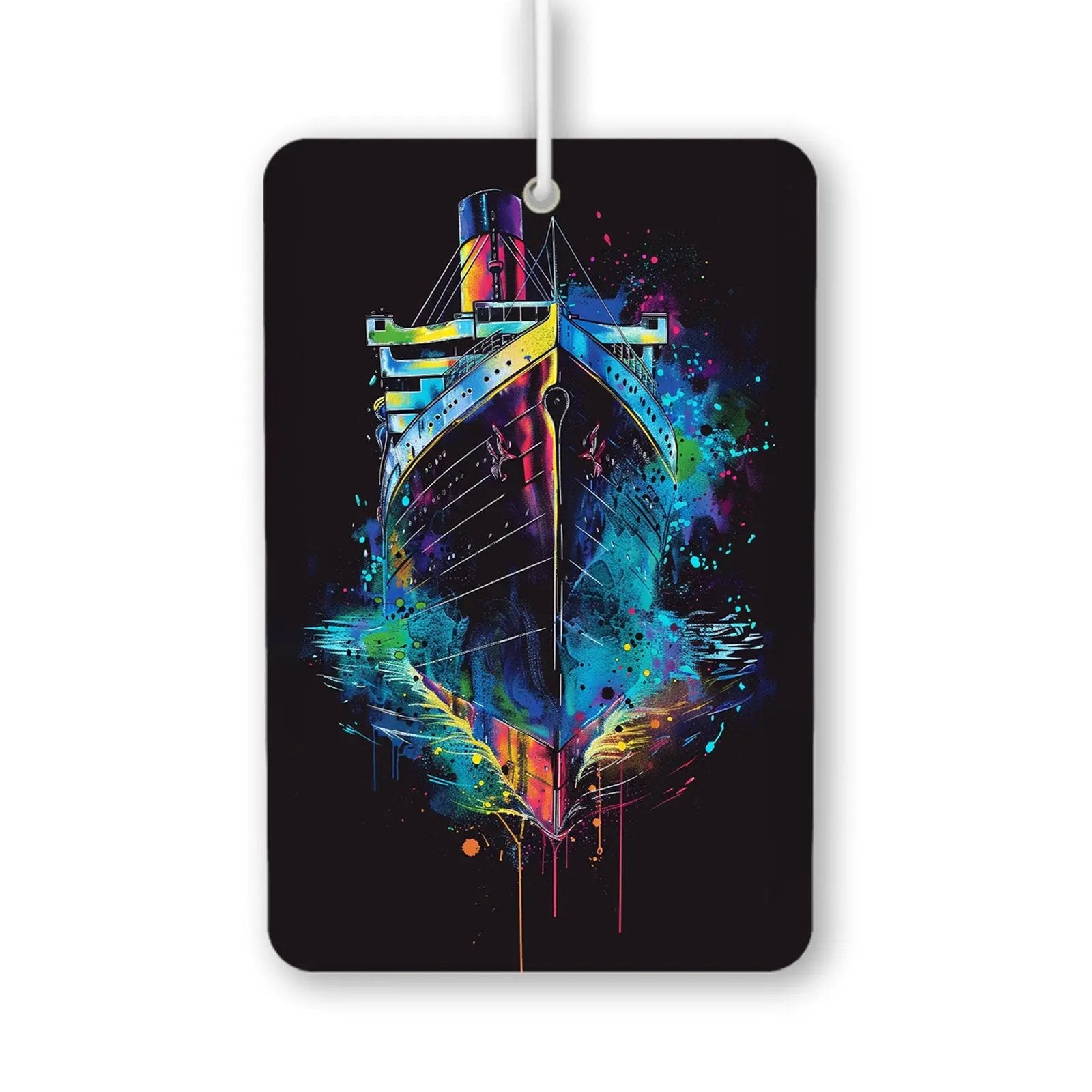 Colorful Ship Illustration Air Freshener