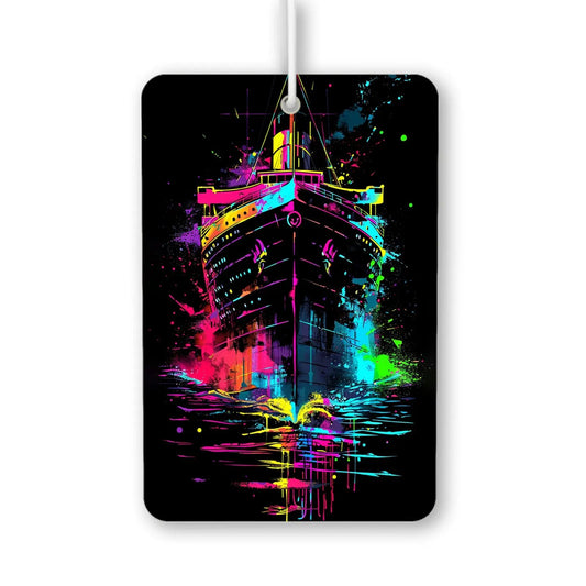 Colorful Ship Splash Art Air Freshener