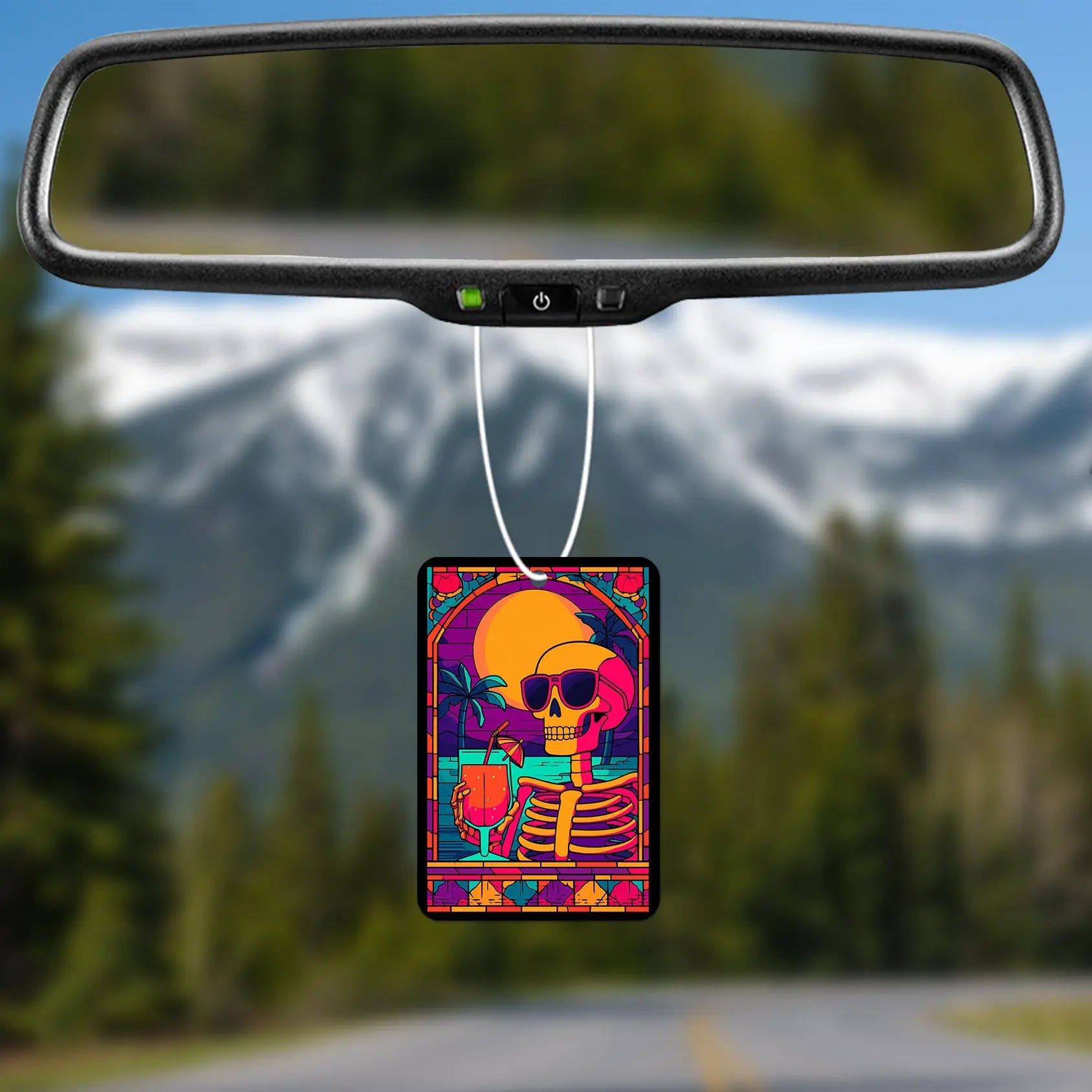 Colorful Skeleton Beach Scene Air Freshener