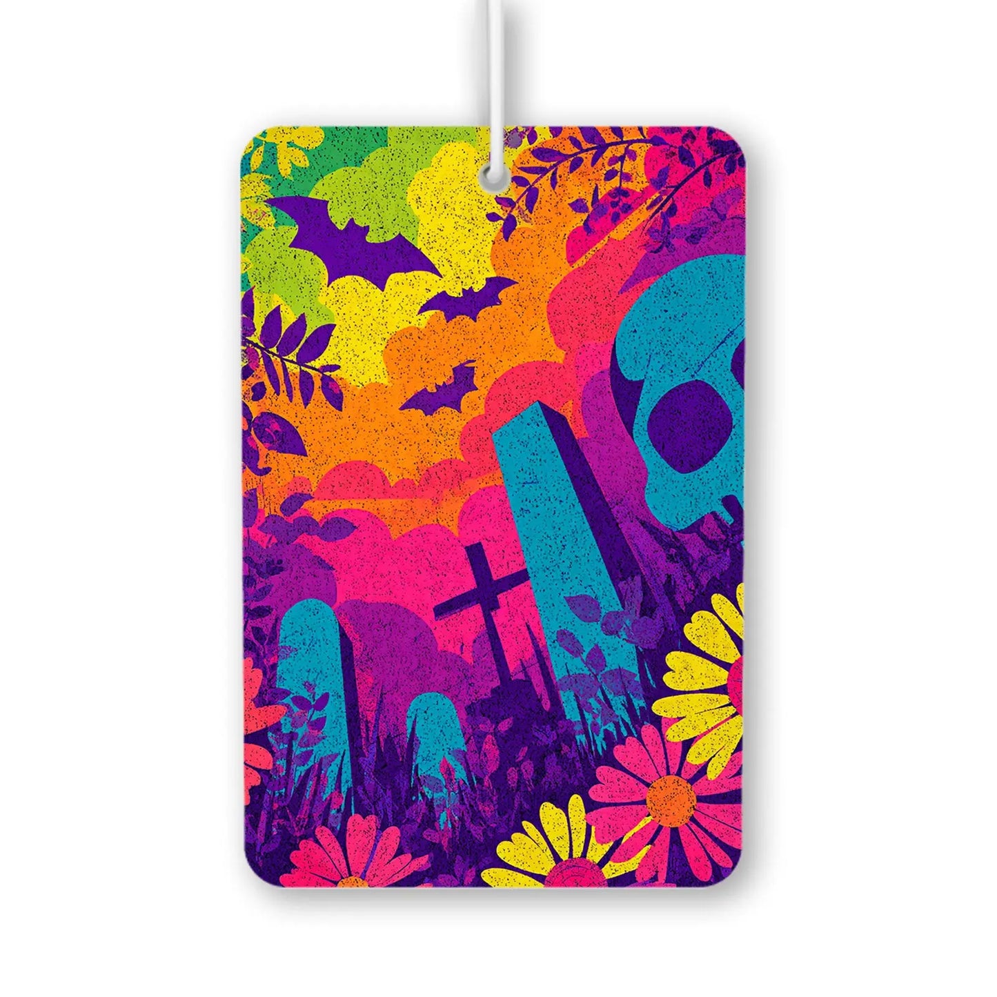 Colorful Skull and Graveyard Air Freshener