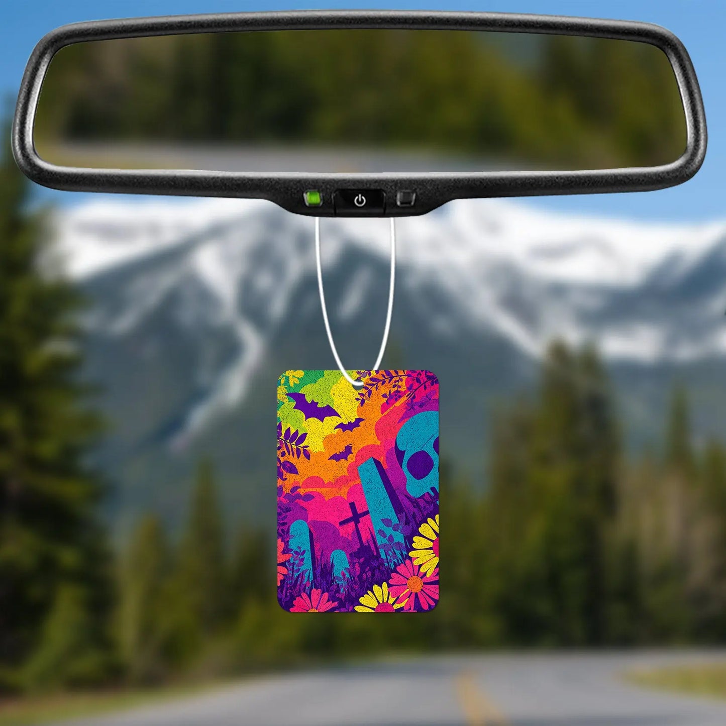 Colorful Skull and Graveyard Air Freshener