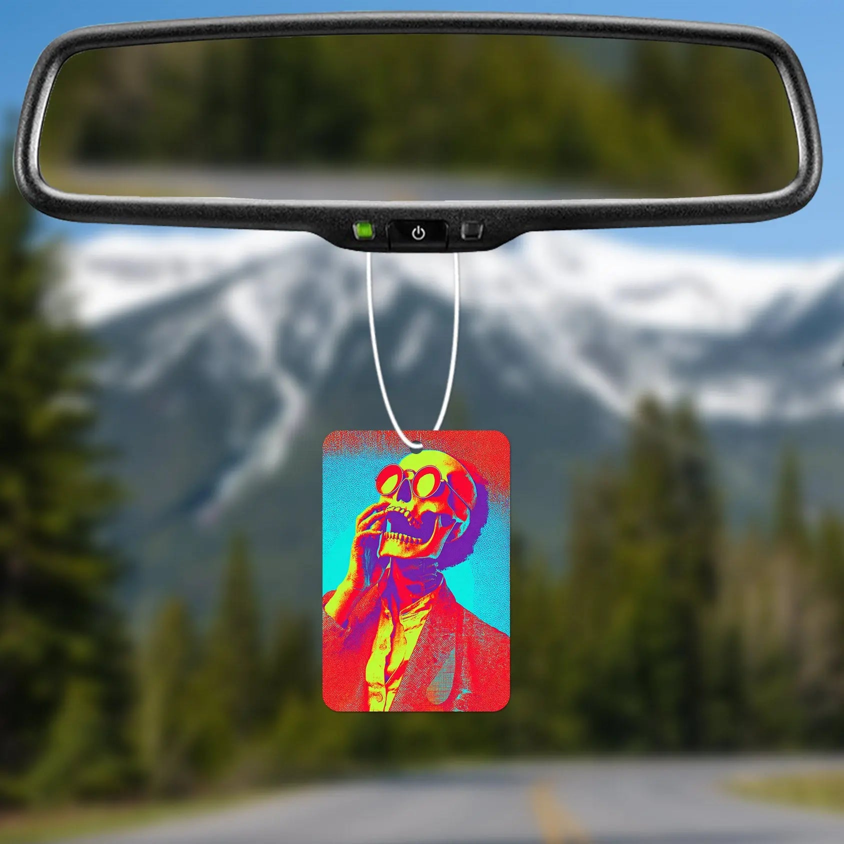 Colorful Skull in Sunglasses Air Freshener