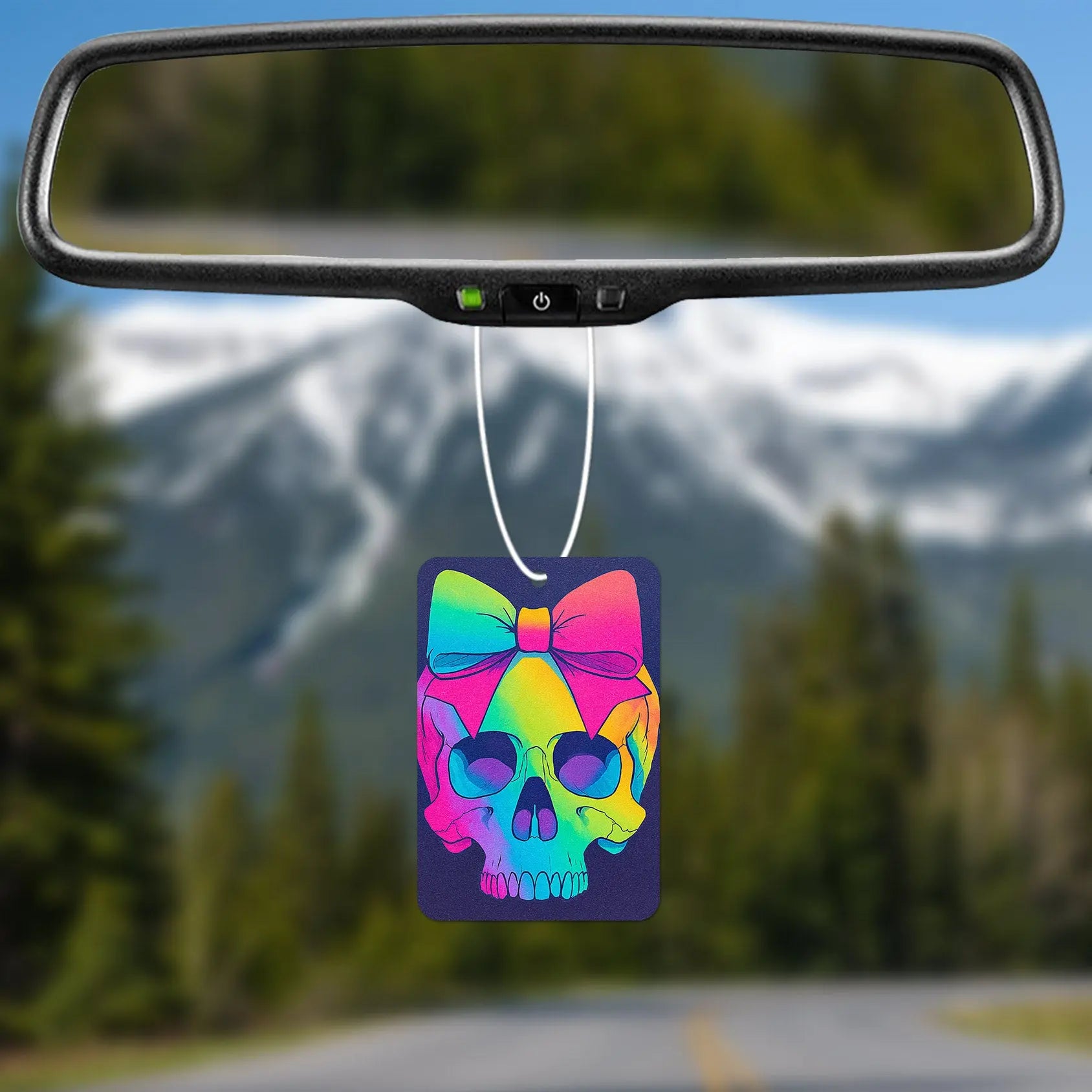 Colorful Skull with Bow Air Freshener
