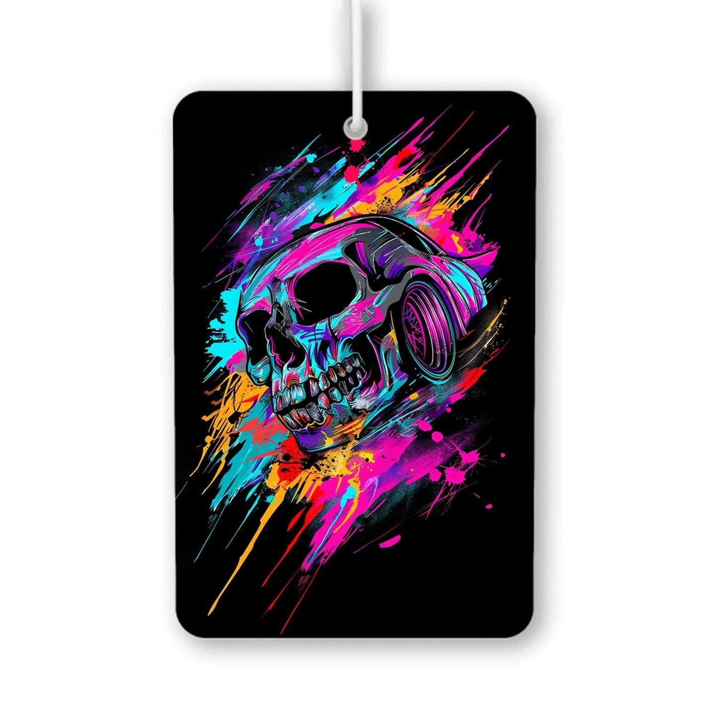 Colorful Skull with Headphones Air Freshener