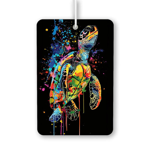 Colorful Turtle Splash Art Air Freshener