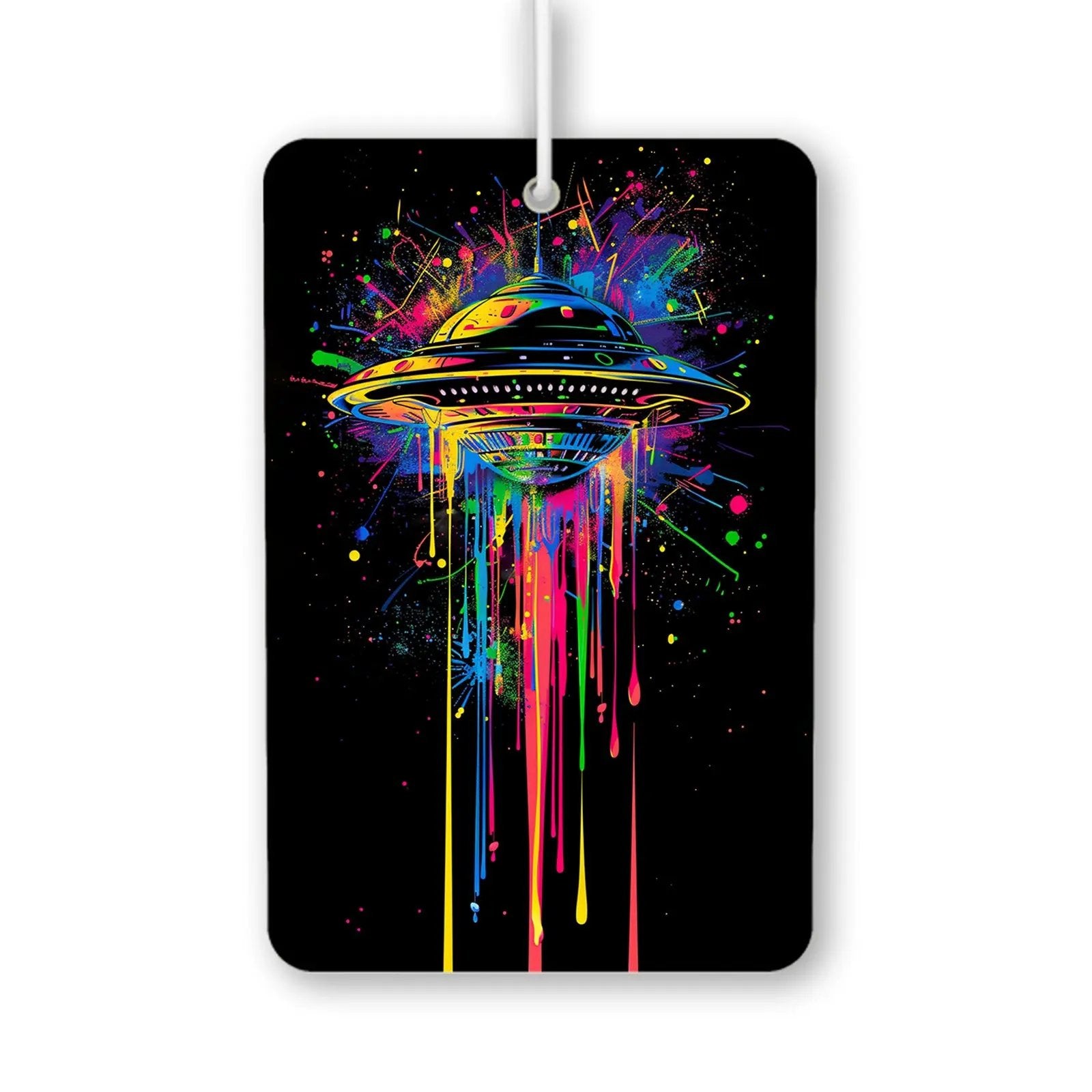 Colorful UFO Splash Art Air Freshener