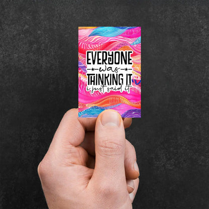 Colorful Waves Quote Sticker