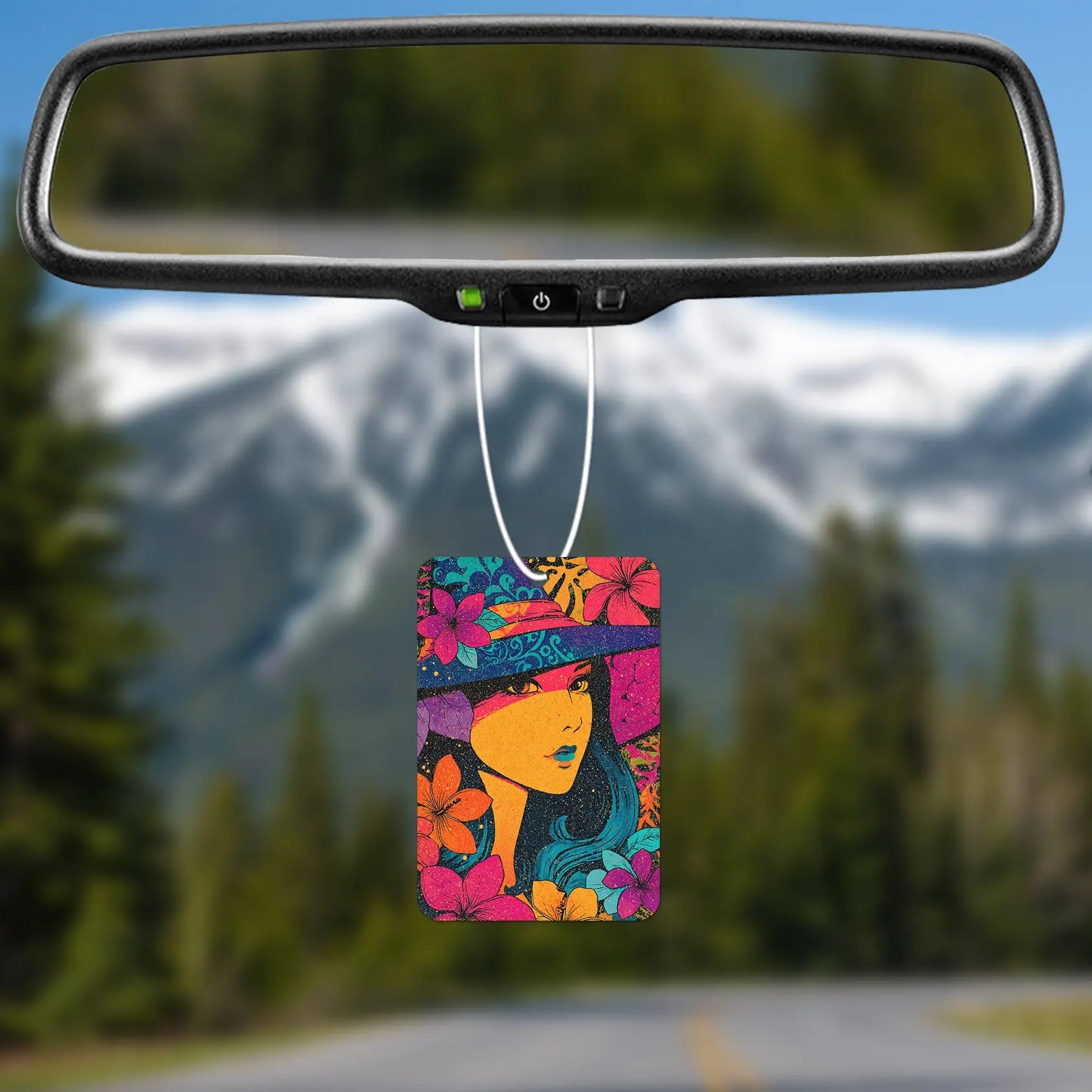 Colorful Witch with Flowers Air Freshener