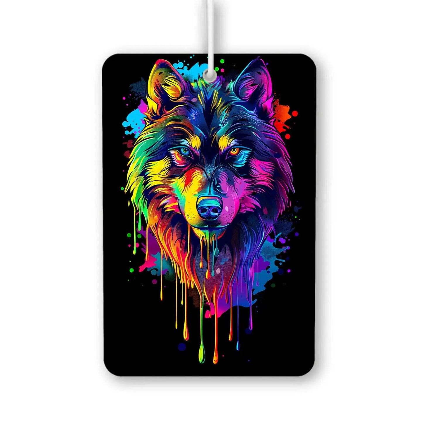 Colorful Wolf Head Art Air Freshener