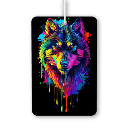 Colorful Wolf Head Art Air Freshener