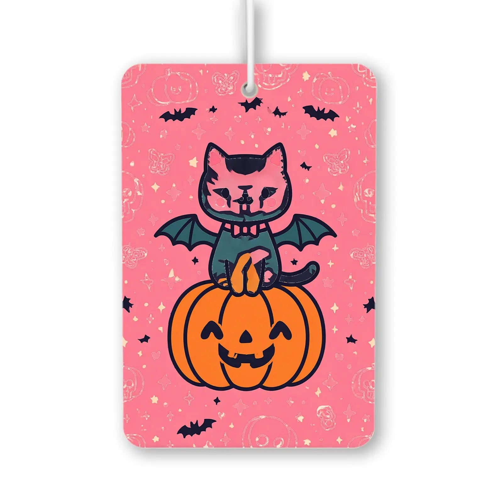 Cute Bat Cat on Pumpkin Air Freshener
