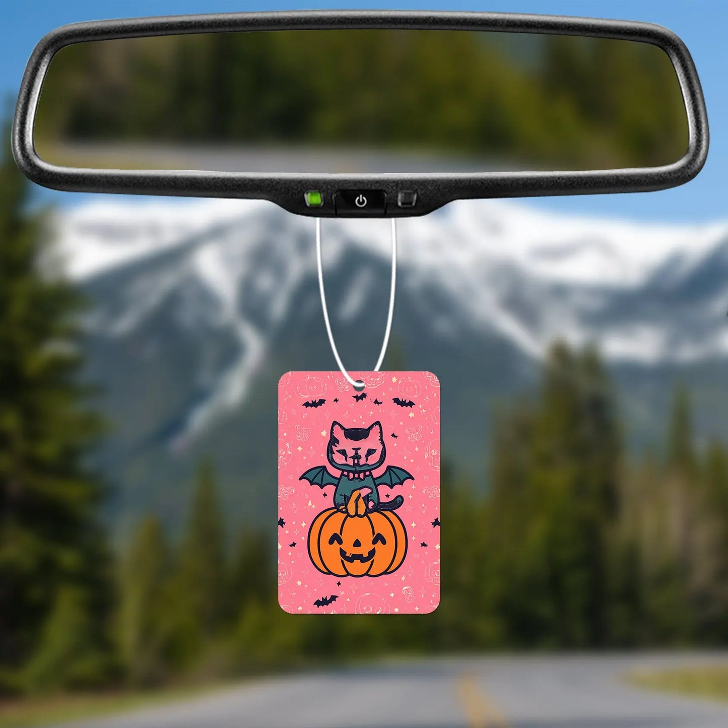 Cute Bat Cat on Pumpkin Air Freshener