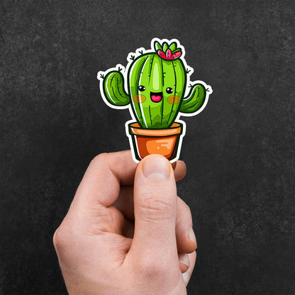 Cute Cactus Character Sticker