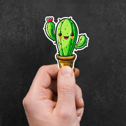 Cute Cactus Character Sticker